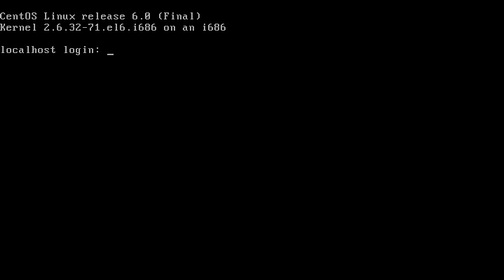 Экран входа в систему CentOS после установки