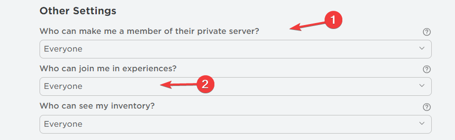 Скриншот: выбор Everyone для приглашений в приватный сервер