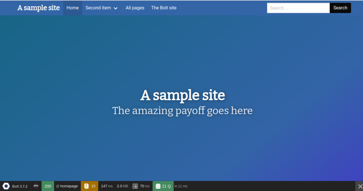 Пример сайта Bolt CMS