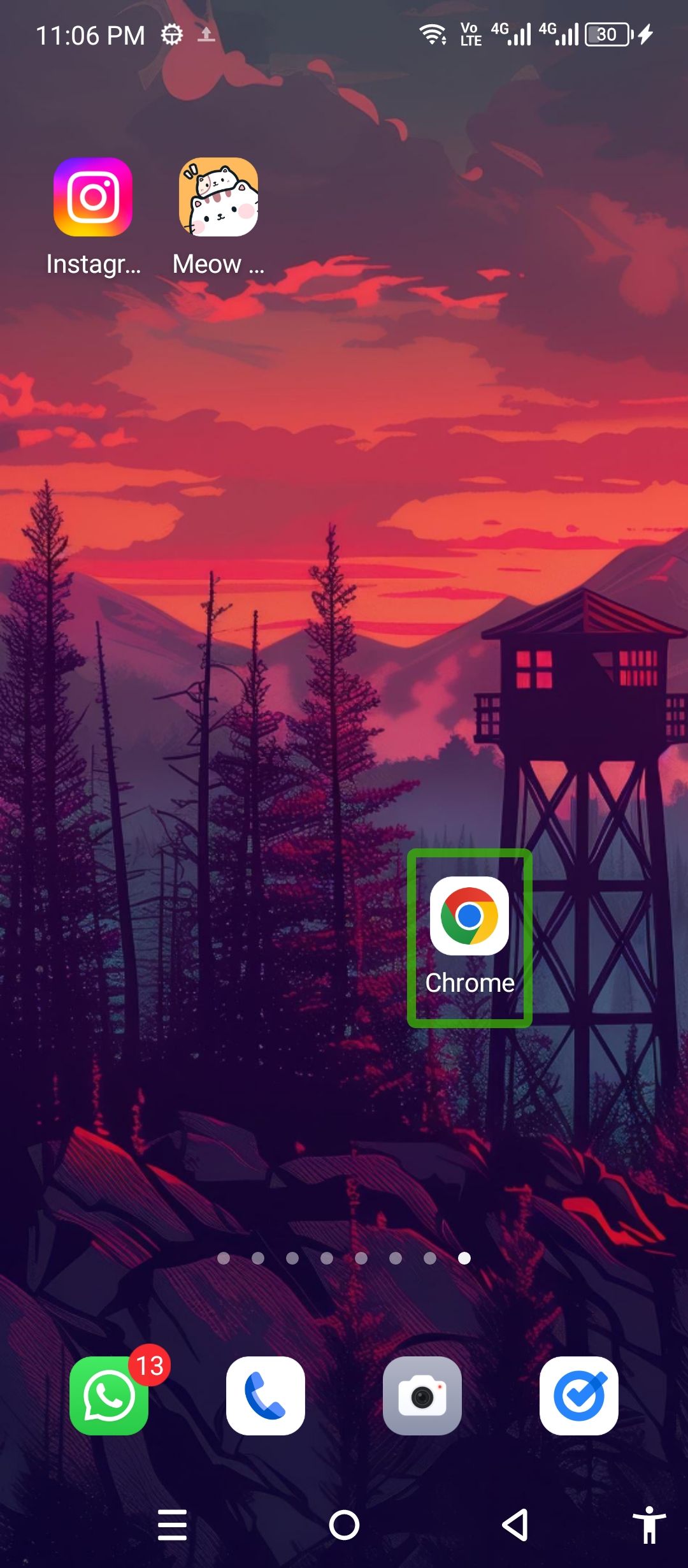 Запуск Chrome с TalkBack.