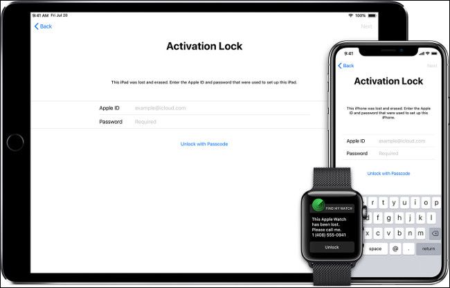 Экран с уведомлением Activation Lock на iPhone