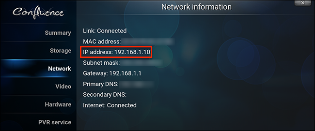 IP‑адрес Kodi в сети