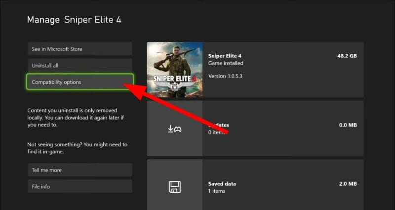 Параметры совместимости Xbox