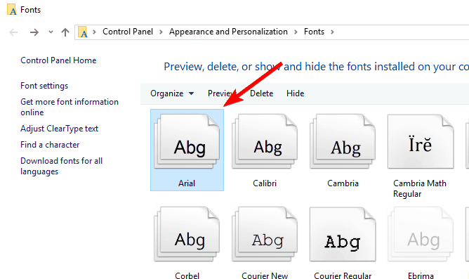 Список шрифтов