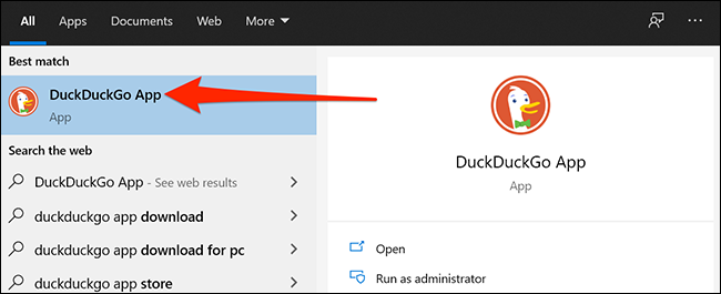 A website app in Start menu