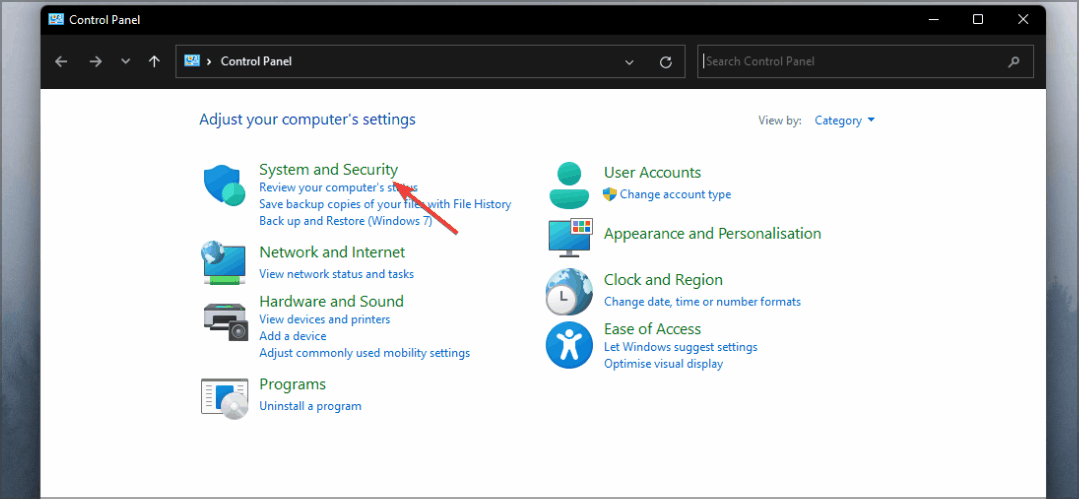 system and security windows 11