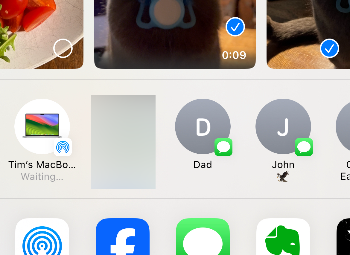 Неудачная передача AirDrop на iPhone с сообщением об ошибке.