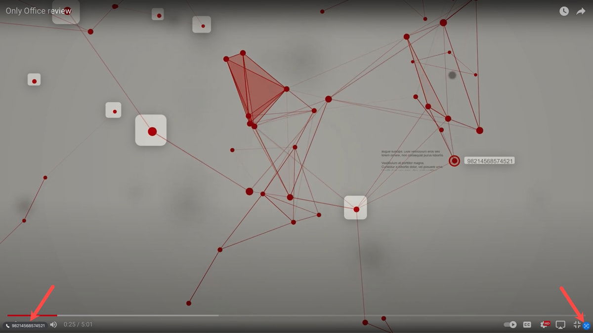 Значок Live Text подсвечен и действие для видео