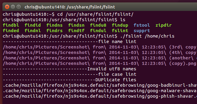 Терминал с выводом fdupes и списком дублей