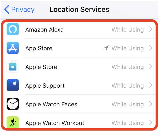 Тапните приложение, чтобы изменить доступ
