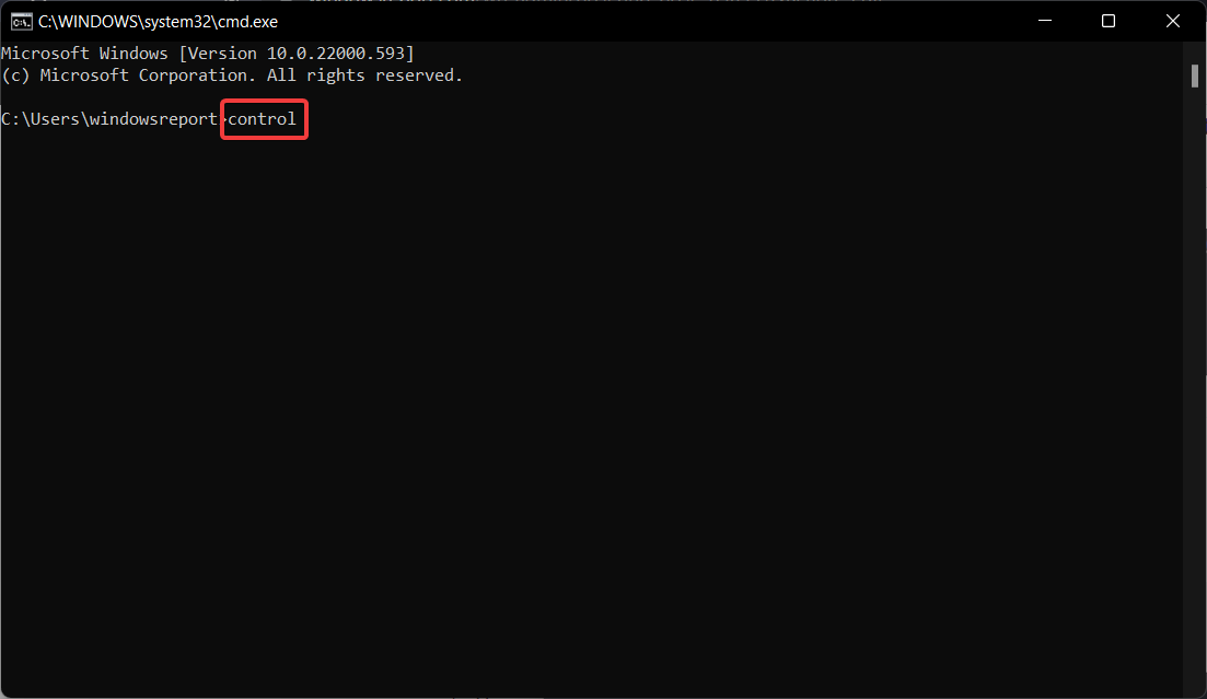 Командная строка, запуск control