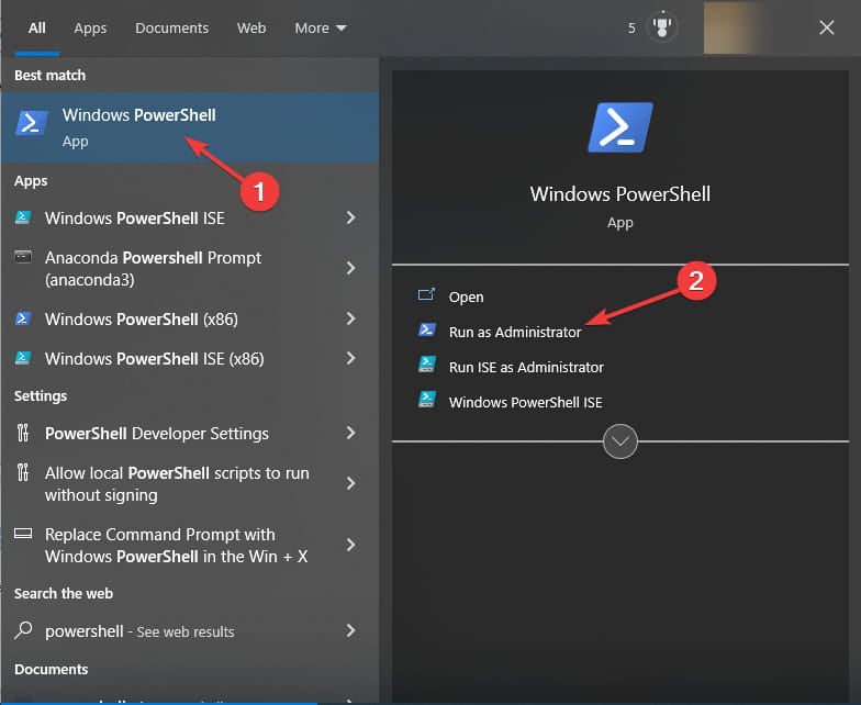Запуск PowerShell от администратора Windows
