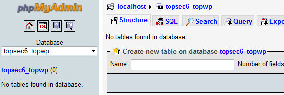 Создание базы в phpMyAdmin