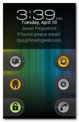 Пример минималистичного рабочего экрана блокировки с быстрыми действиями