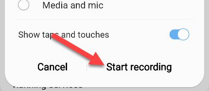 Нажмите «Start Recording» для начала съёмки экрана.