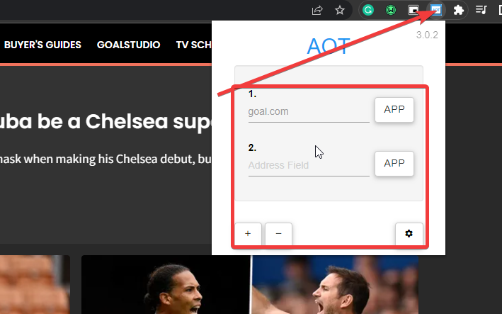 Иконка расширения Always On Top в Chrome