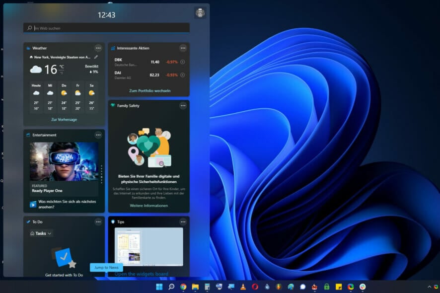 Windows 11: виджеты и высокая загрузка CPU