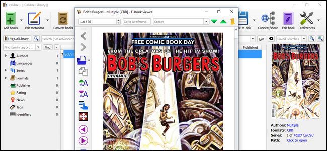 Просмотр CBR и CBZ в Calibre