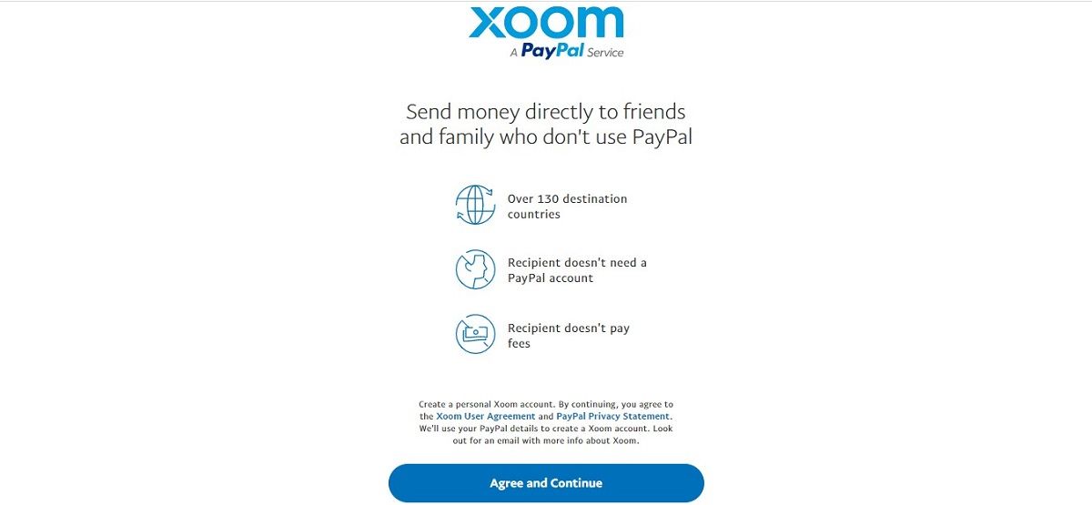 Создание аккаунта Xoom и подтверждение данных