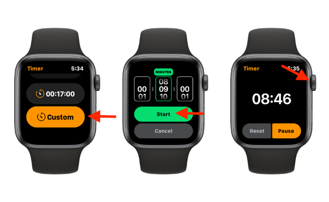 Установка настраиваемого таймера на Apple Watch