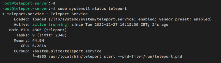 Статус Teleport