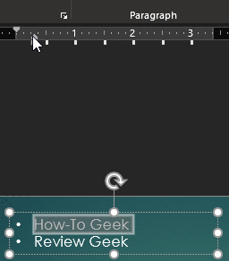 Анимированная демонстрация перемещения маркеров отступа на линейке