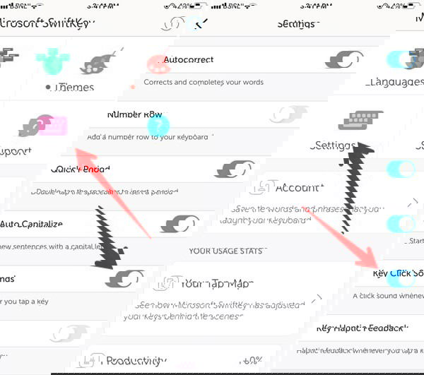 SwiftKey на iPhone: отключение звука