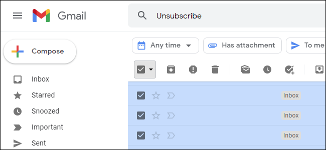 Поиск слова «Отписаться» в Gmail.