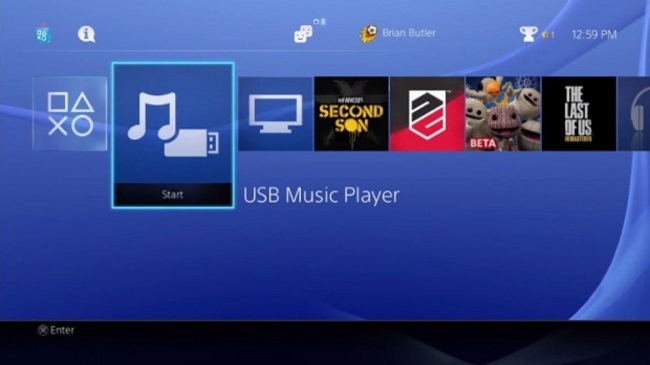 Воспроизведение музыки с USB на PS4