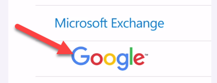 Выберите Google из списка сервисов.