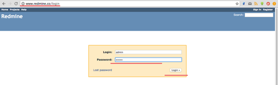 Вход в Redmine