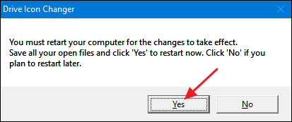 Уведомление об успешной замене значка