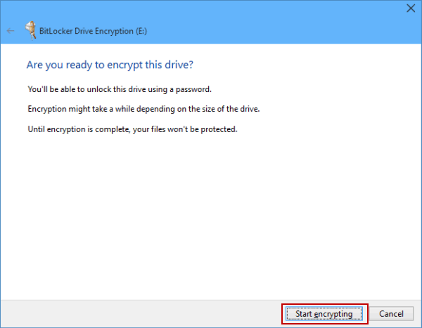 Lock Drive with Password in Windows 10