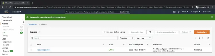 Список оповещений: состояние OK