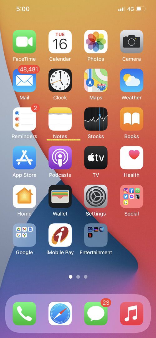 Создание новой заметки в iPhone для сканирования