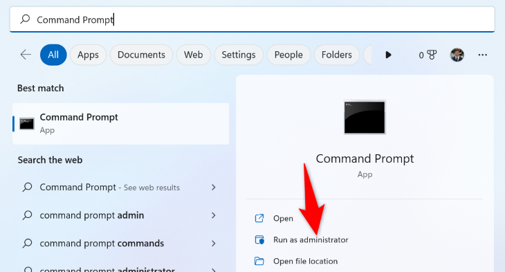 Выберите «Запуск от имени администратора».