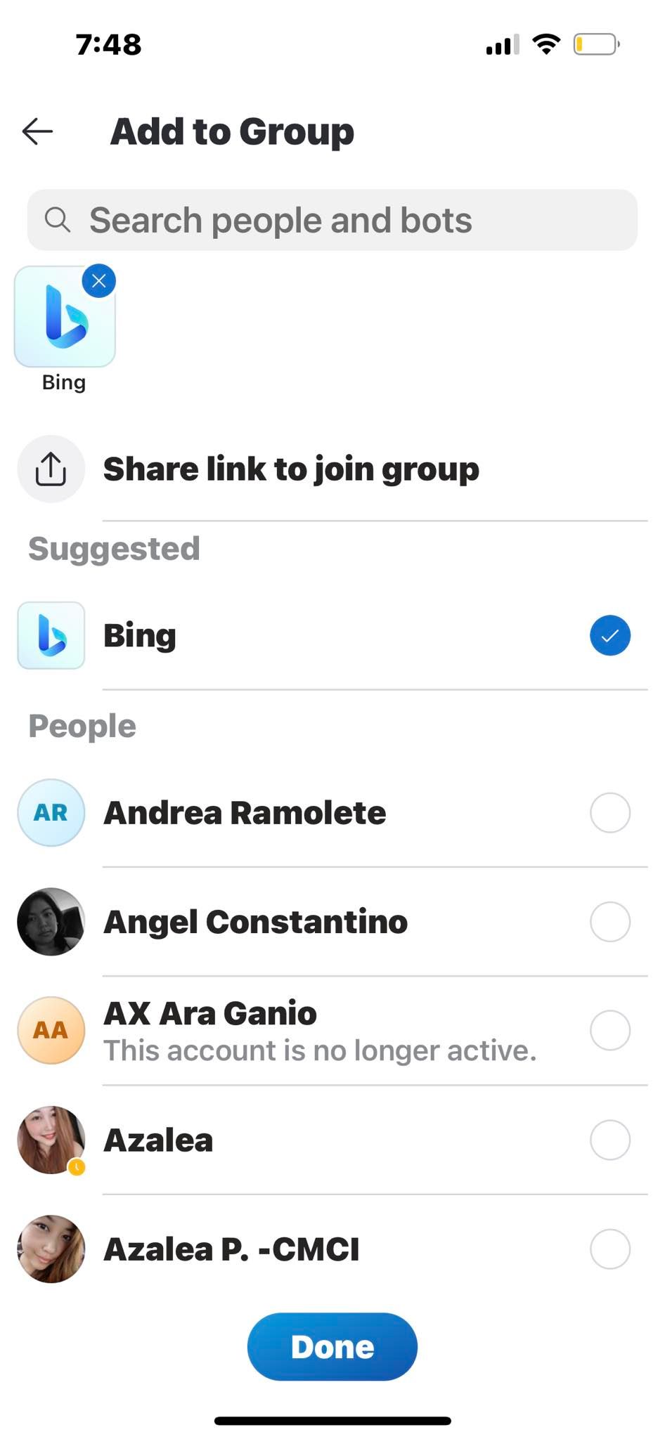 Adding Bing Chat to a Skype Group Chat