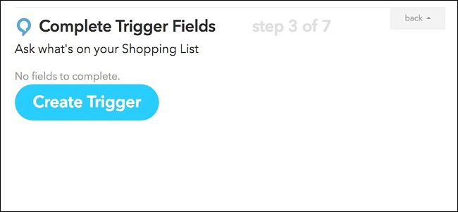 Переход к действию в рецепте IFTTT