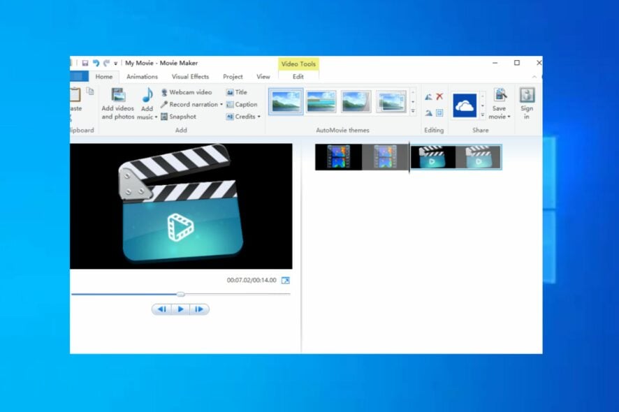 Как обратить видео в Windows Movie Maker