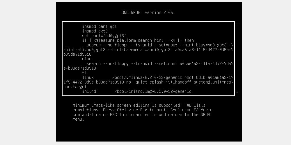 Добавление параметра для Rescue Mode