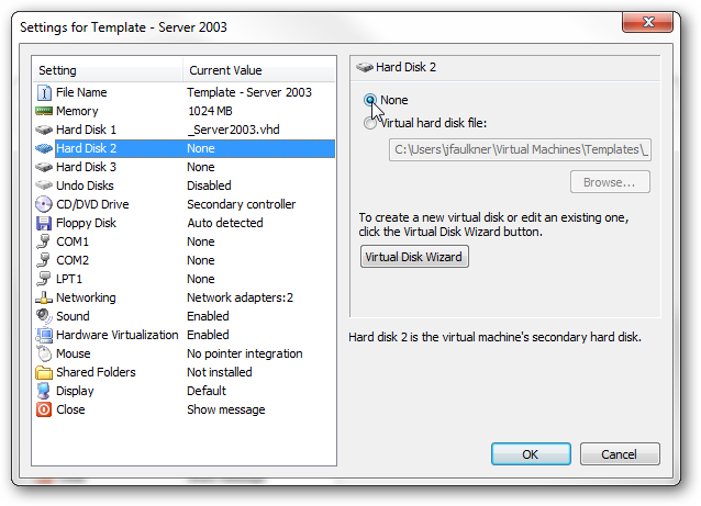 Отключение временного VHD после завершения операций