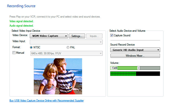 Главный экран Golden Videos VHS to DVD Converter с опциями записи и восстановления видео