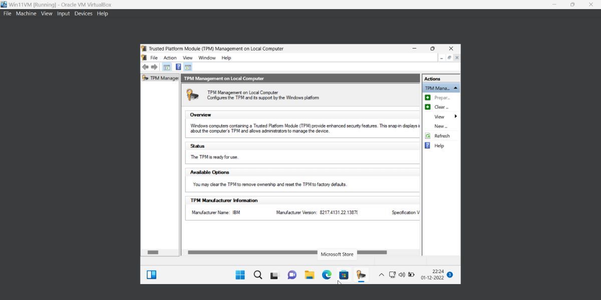 Сведения производителя TPM в Windows 11