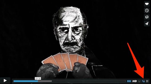 Панель управления Vimeo с кнопкой PiP на экране macOS