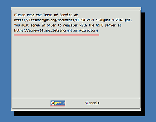 Принятие условий Let's Encrypt