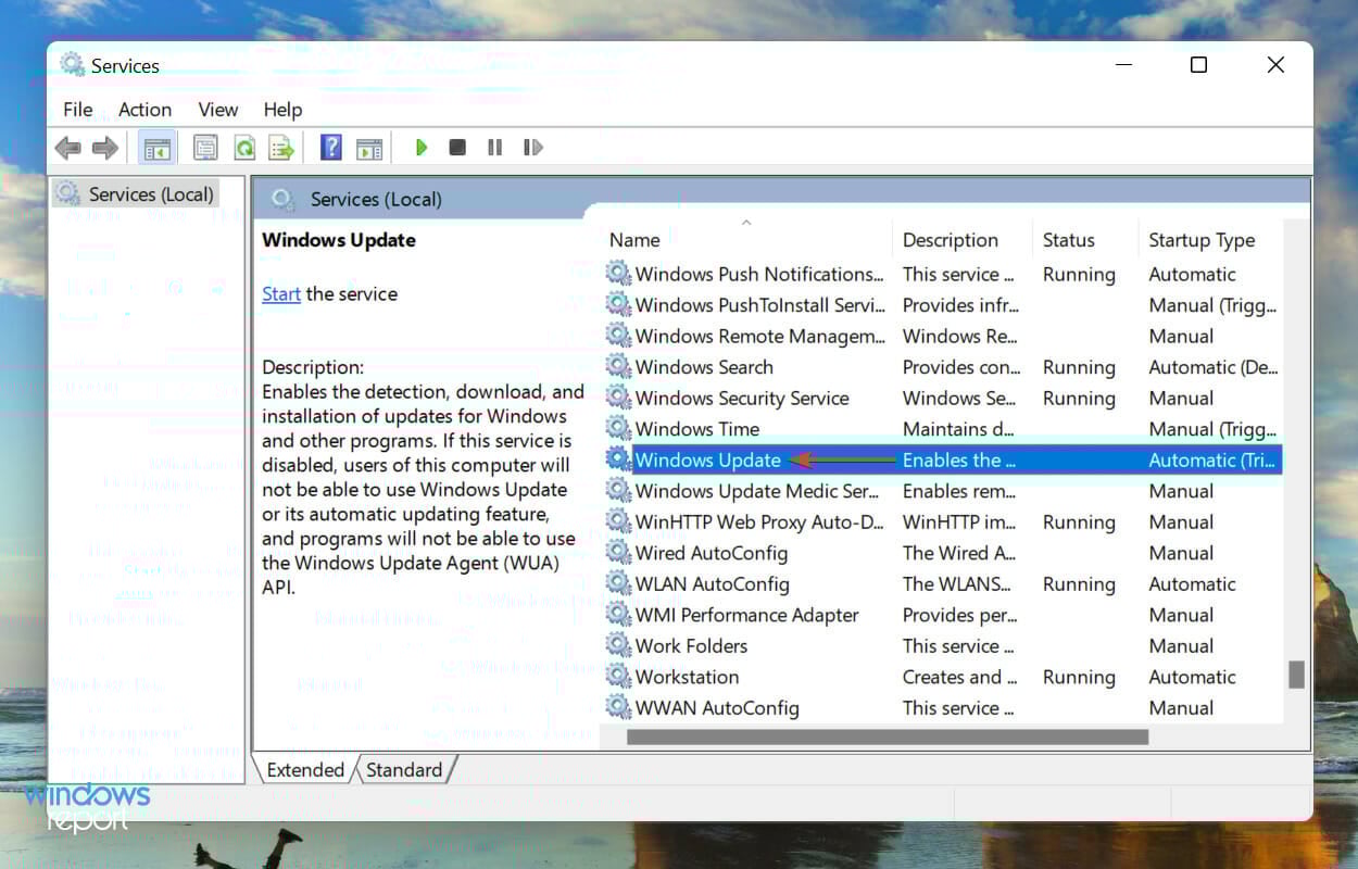 Windows Update service to fix 0x80071AB1