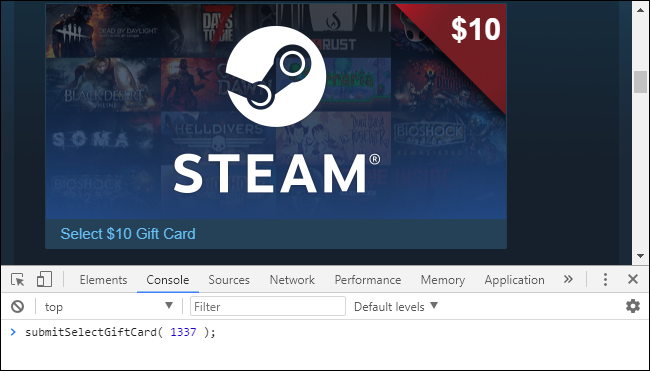 Пример вызова submitSelectGiftCard с произвольной суммой