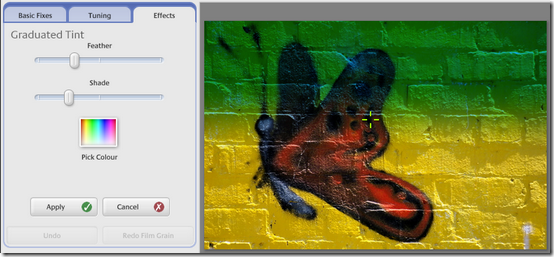 Градиент тонировки сверху изображения