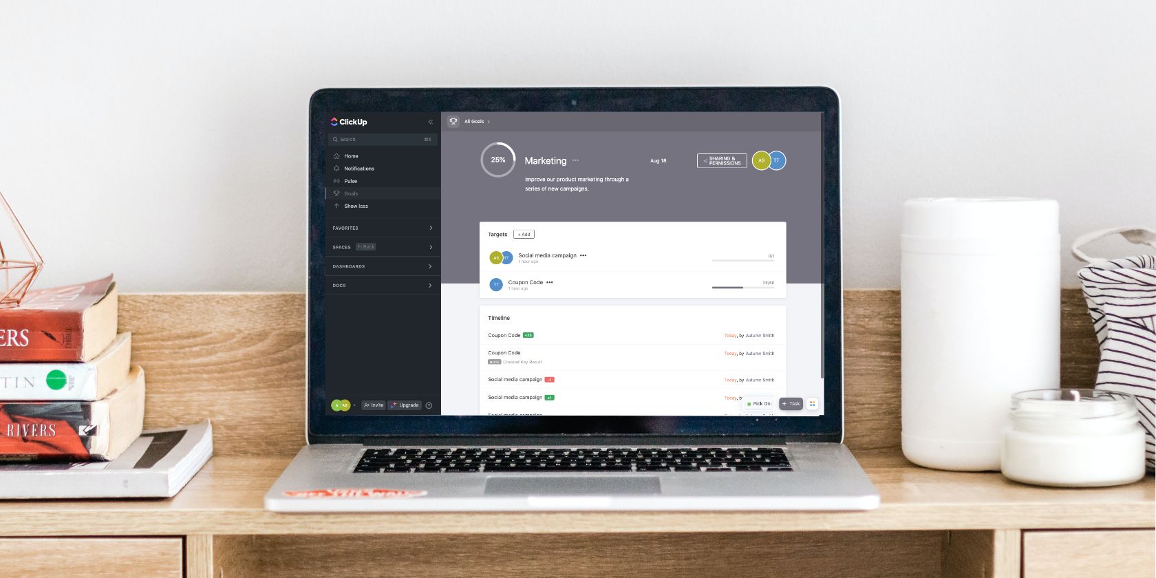 Как создать и отслеживать цели в ClickUp