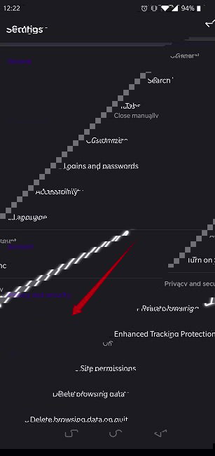 Параметры приватного просмотра в Firefox